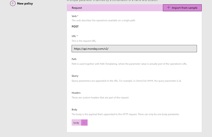 Setup - Request Body