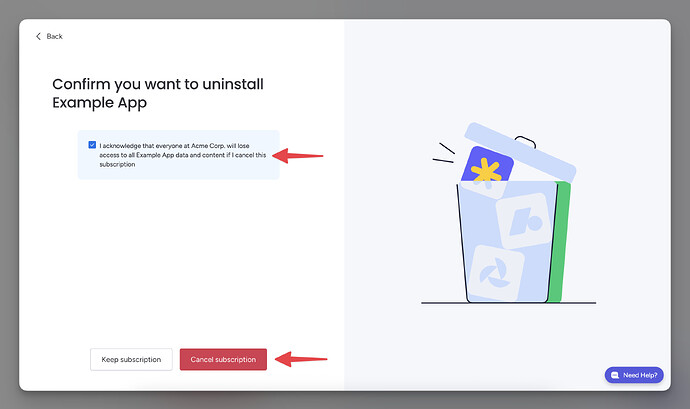 Clicking the button does not affect the actual subscription.