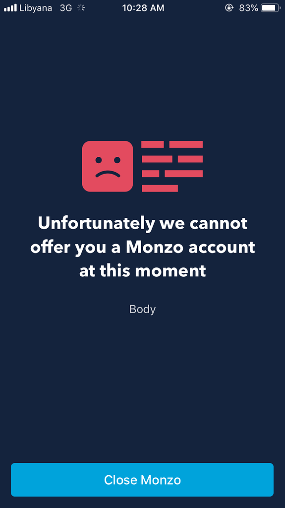 We cannot offer you a Monzo account at this moment Help Monzo Community