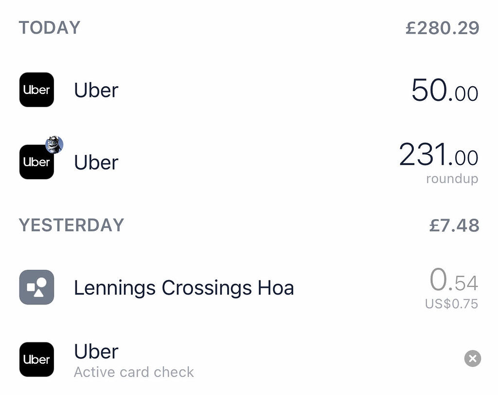 Uber Fraudulent Transactions Help Monzo Community