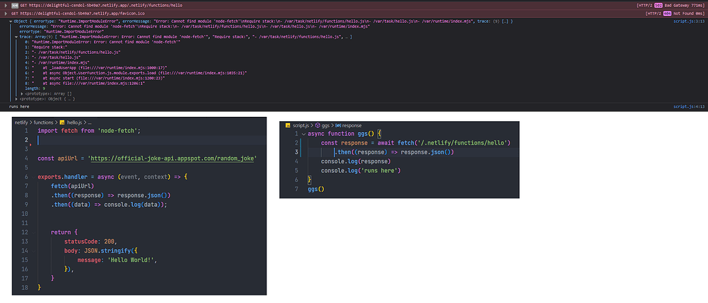 Netlify Function Javascript Fetch Not Working Edge Functions 