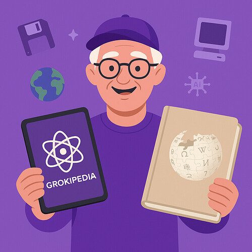 Grokipedia e Wikipedia.