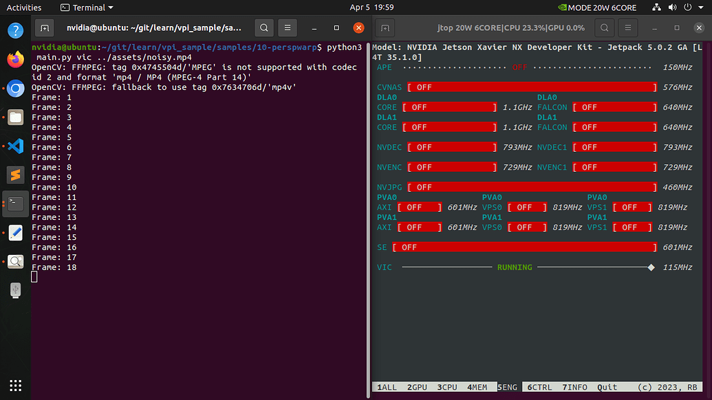 How to enable / activate Hardware engines like PVA, DLA, NENVC on