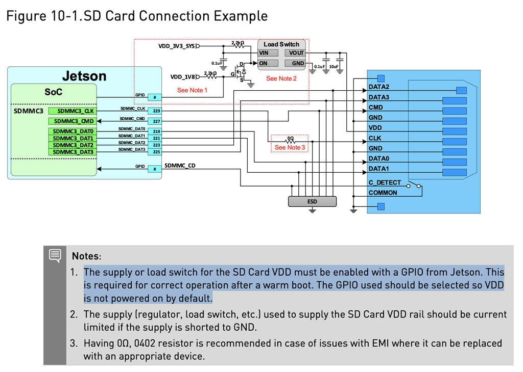 How to power enable SD card VDD through GPIO on Jetson Xavier NX