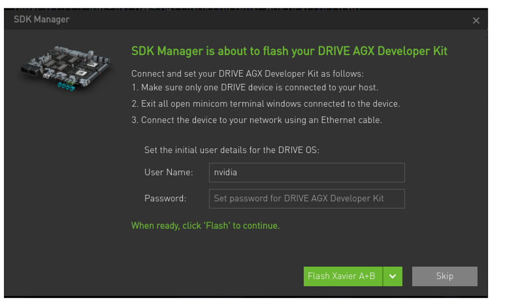 Remote flashing after SDK manager is ready DRIVE AGX Xavier General
