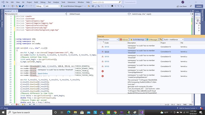 OpencvCuda does not work