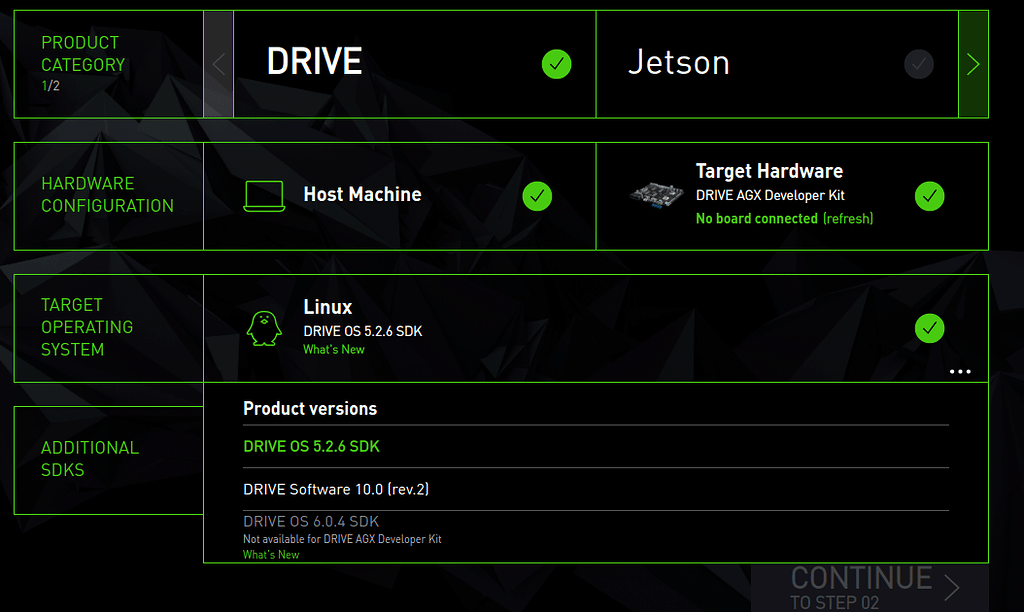 SDK Manager does not show the Drive OS 5.2.0 option - DRIVE AGX Xavier ...