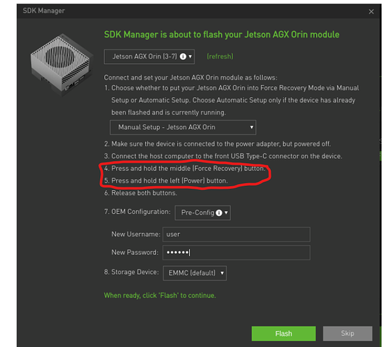 ORIN AGX DEV KIT flashing Procedure
