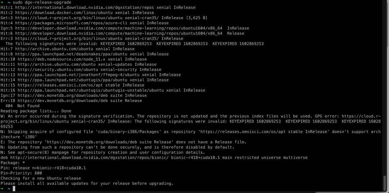 Upgrading DGX OS on a DGX Station - DGX User Forum - NVIDIA 