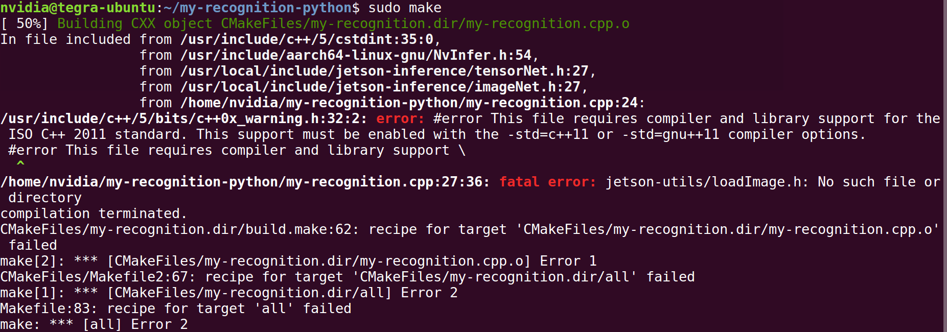 Jetson-Utils/Loadimage.H: No Such File Or Directory - Jetson Tx2 - Nvidia  Developer Forums