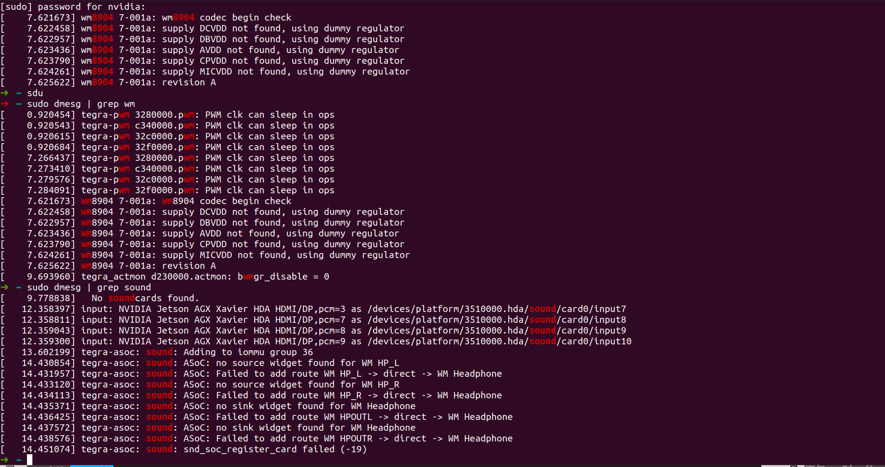 How do I add the WM8904 audio driver in the jetson Device Tree? Page