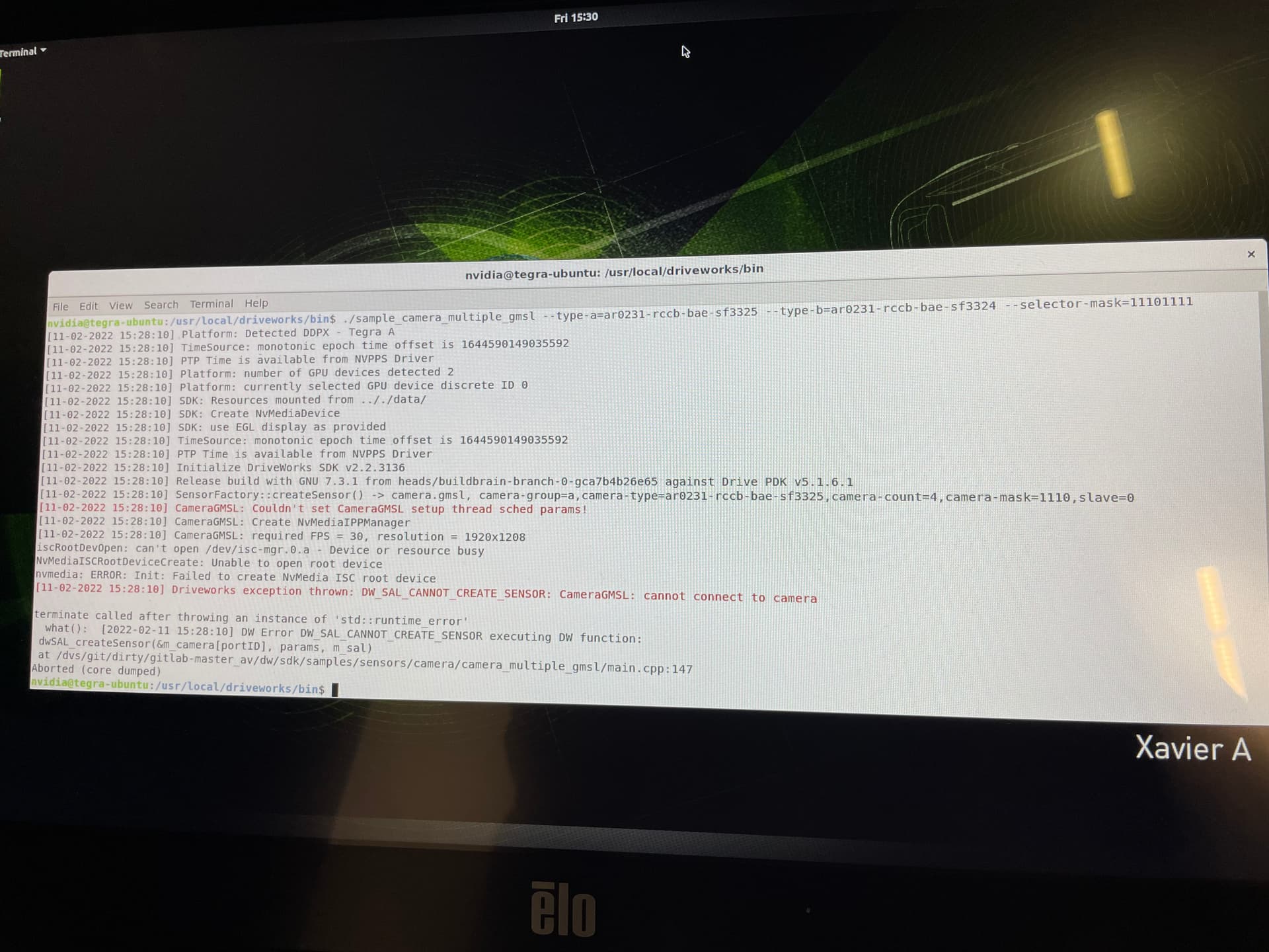 Error Running Multiple Cameras Sample - Drive Agx Xavier General - Nvidia  Developer Forums