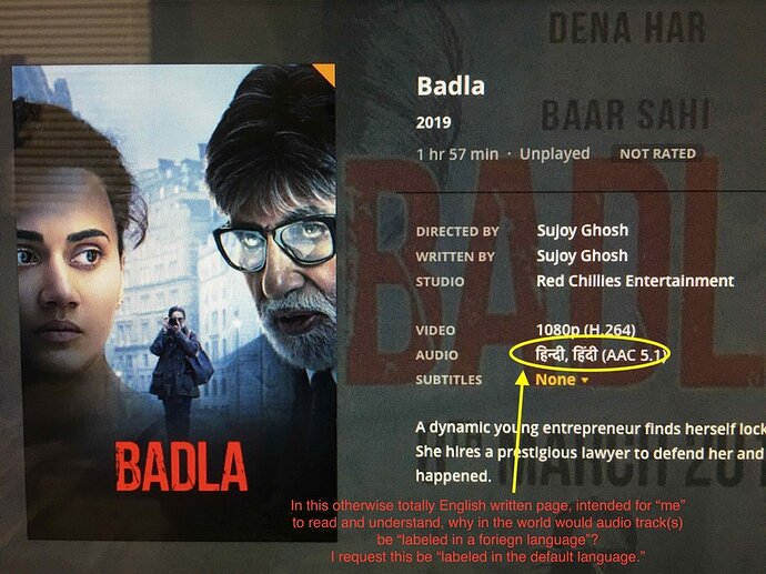 Plex foreign language label