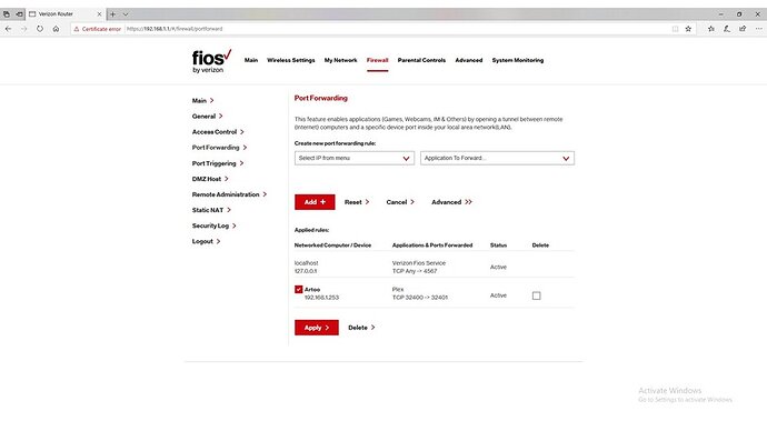Plex Router Screenshot