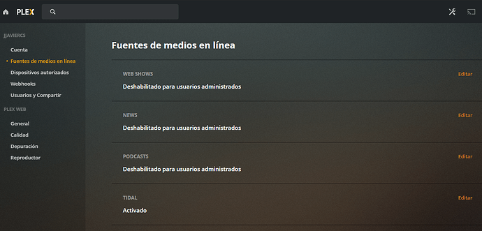 Fuentes deshabilitadas