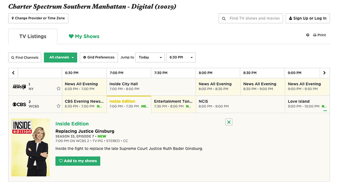Gracenote Guide Inside Editon