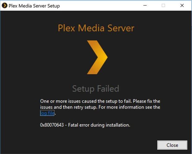 Plex%20Media%20Server%20installation%20error