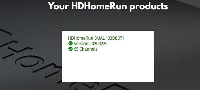 HDHomrun Duo Status