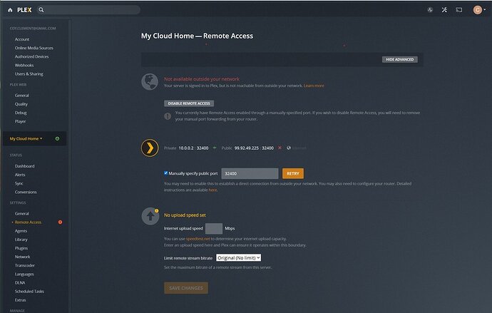 Plex not accessible