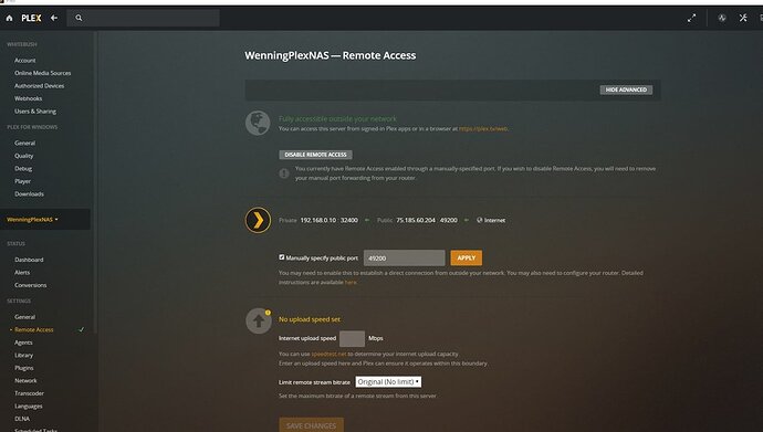 Plex accessable