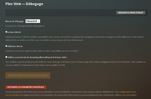 Plex web Debug