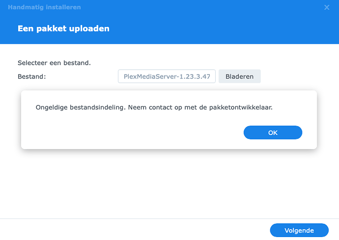 Ongeldige Bestandsindeling