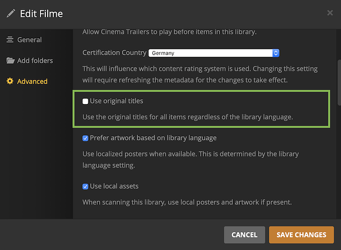 Advanced library options for the new movie scanner/agent