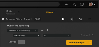 Track rating filter in Plex Web