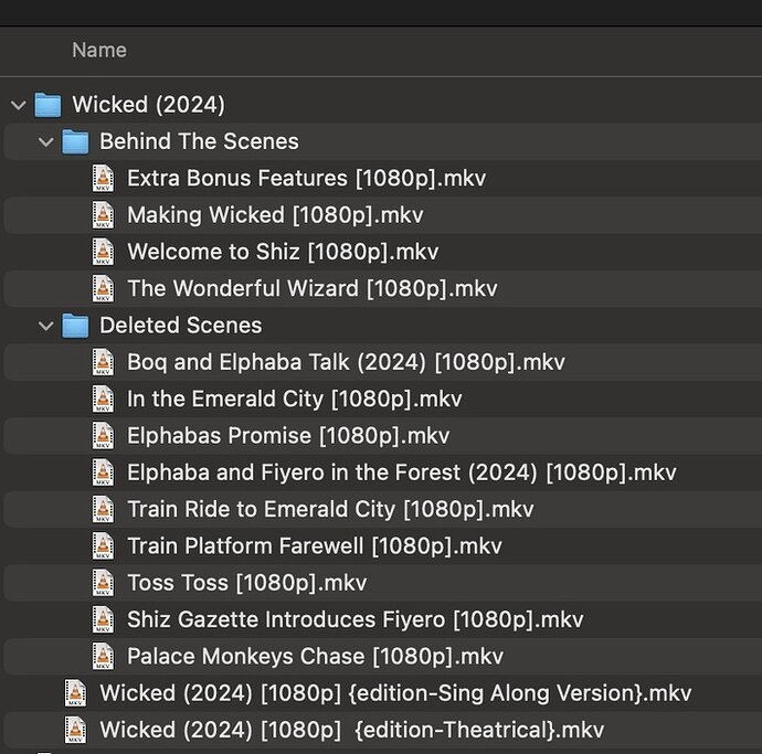 Plex extras screenshot