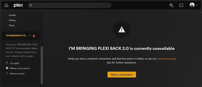 PLEX Server is unreachable
