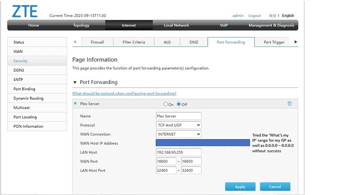 Router Port FWD