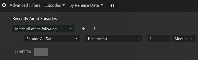 Plex - Recently Aired Episodes Smart Filter
