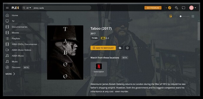 7. Taboo - app.plex.tv