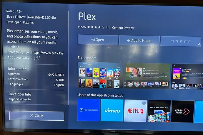 Samsung Smart TV - Plex App