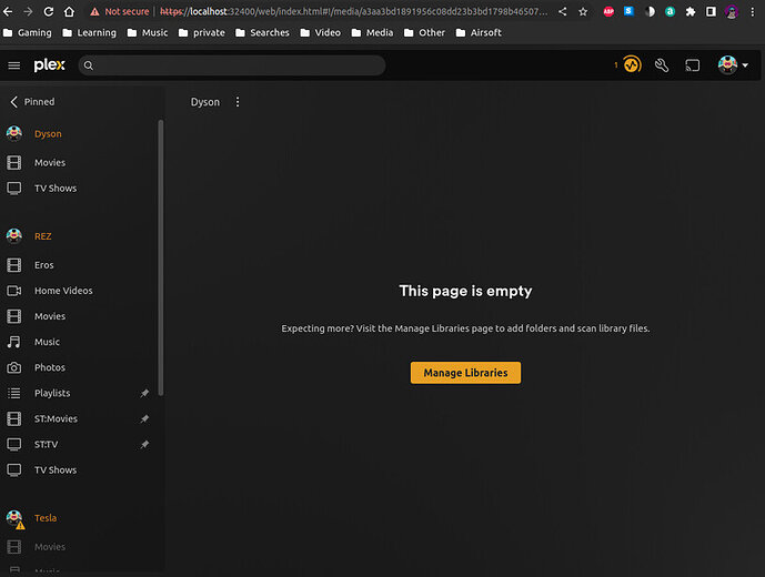 plex client shows no media