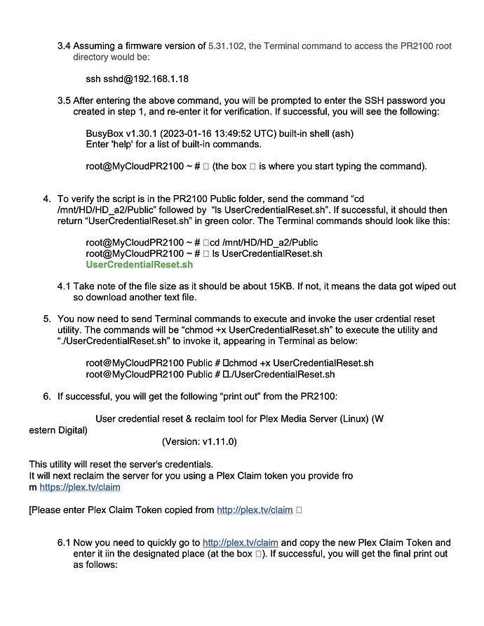 Plex User Credential Reset Instructions for WD PR2100-Pg2
