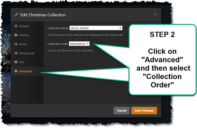Plex - Collections Sort - Step 2