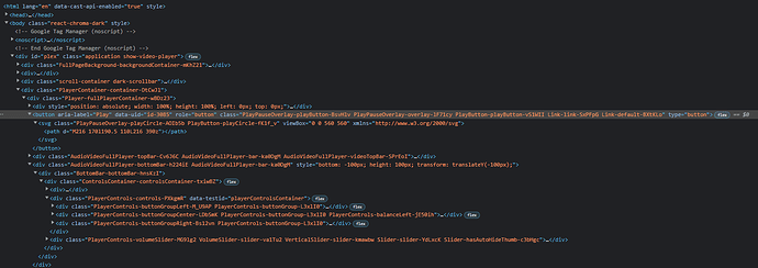 Plex Play Button CSS - Controls Container Visible