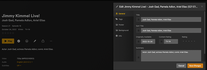 JKL S21E18 Corrupted Recorded Show EPG Data 2023-11-01 at 11.55.28 am