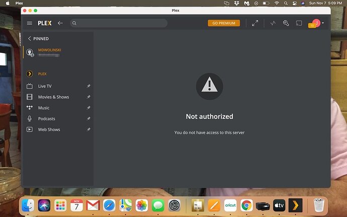 Plex Not Authorized