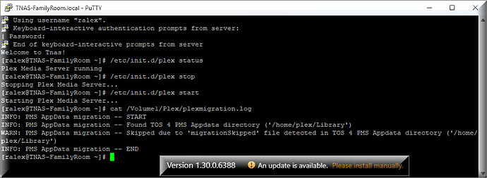 SSH Plex Stop and Start