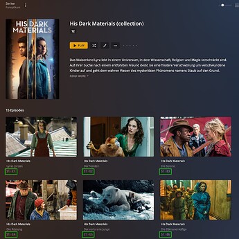 Episode collection example in Plex Web