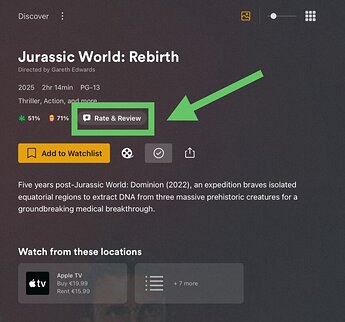 Rate and Review on Plex Discover items