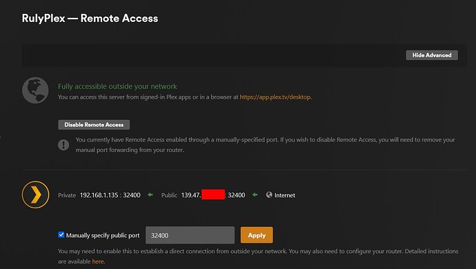 plex server remote access