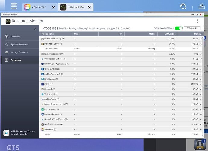 plex media server process running during upgrade install