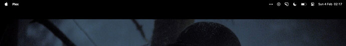 Plex full screen menu bar