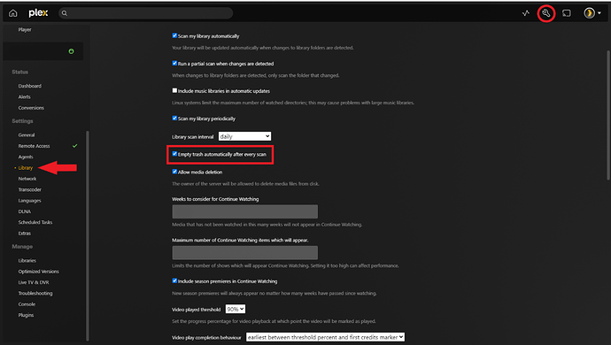 empty trash after every scan