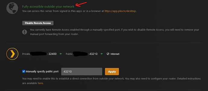 Plex Server connected