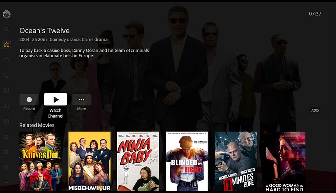 Plex HTPC - Program information of Movie ready to record