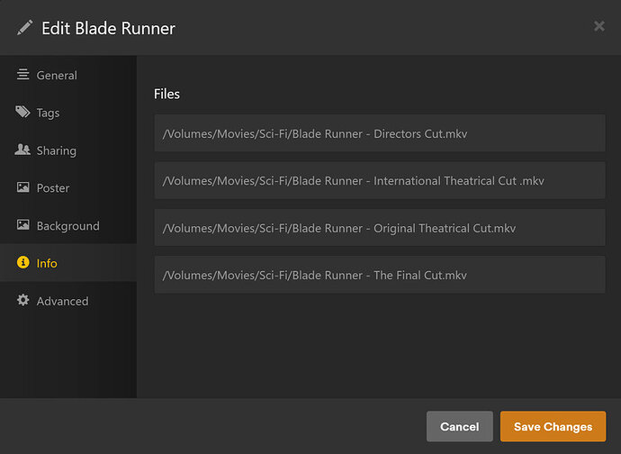 Plex - Edit-Info Window - Blade Runner